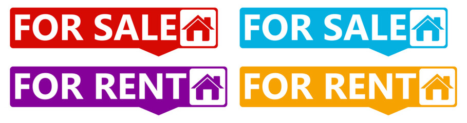 set Automobile for sale sign icon. car for rent sticker social media template design vector illustration