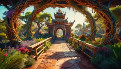 Fototapeta premium Mystical Forest Temple.