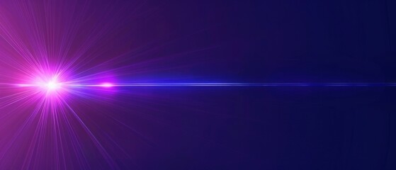 Naklejka premium Vibrant Purple and Blue Laser Beam Illuminating a Dark Background at Night