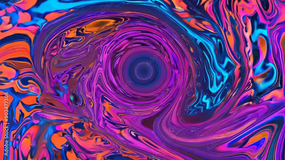 Poster Vibrant Swirls of Color Create a Mesmerizing Visual Experience in an Abstract Art Display. Generative AI