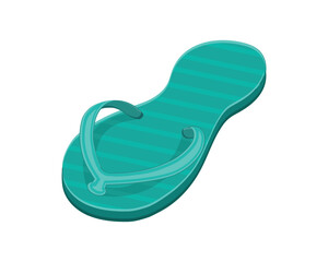 vector design of flip-flops for green footwear with light green stripes