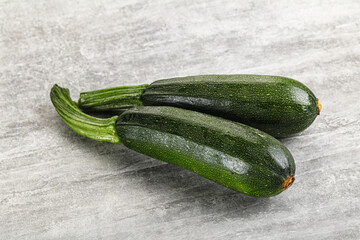 Sliced raw young green zucchini