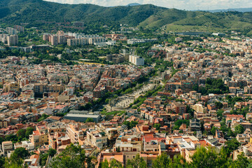 Obraz premium view of rambla del carmel on a clear sky in Barcelona, Spain - may 2 2024