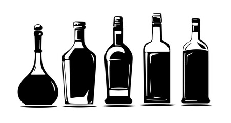 Vintage Bottle Silhouette Collection