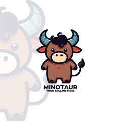 Legendary Animal Minotaur Logo Vector design