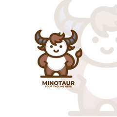 Legendary Animal Minotaur Logo Vector design