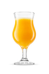 Refreshing citrus orange juice drink served in elegant glass isolated. Transparent PNG image.