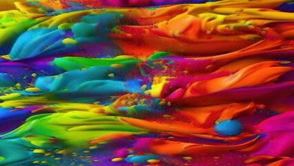 Vibrant abstract swirls in motion are perfect for a vibrant background.Dynamic collision of vibrant colors in fluid motion a symphony of paint splashes Color brush paint ribbon stroke swirl abstract 