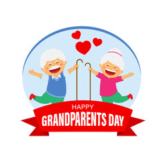 Vector illustration of Grandparents' Day social media feed template
