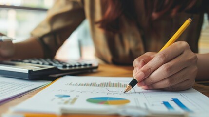 Businessman using tablet analyzing sales data and financial report, business growth graph chart. digital marketing planning and strategy, financial report, business, finance and investment concept