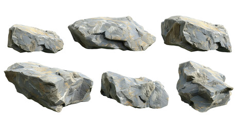 Hard rock stone shape transparent background 3d rendering, PNG