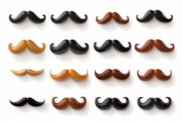 Mustaches icon, hipster sign, Fathers day symbol, barber logo, human whisker, vintage moustache emblem