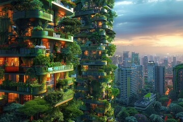 Envisions a sustainable future where urban landscapes seamlessly integrate with nature.