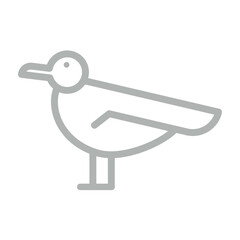 Seagull Vector Line Grey Icon Design