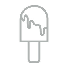 Popsicle Vector Line Grey Icon Design