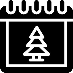 Fototapeta premium Vector Icon Christmas, Calendar, Time And Date, Tree, Wood
