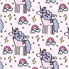 cute unicorn pattern for nursery wallpaper.