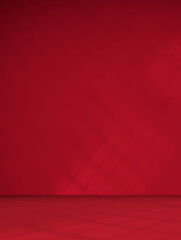 Background red wall dark table studio room empty bar podium shadow abstract floor cement mockup...