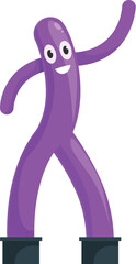Purple wacky waving inflatable tube man dancing and greeting