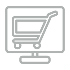 Online Store Vector Line Grey Icon Design