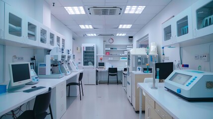 Advanced Medical Equipment in Biotechnology Laboratory for Healthcare Research and Scientific Development