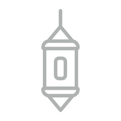 lantern (fanous) Vector Line Grey Icon Design