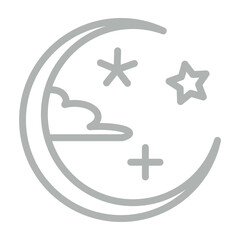 night sky Vector Line Grey Icon Design