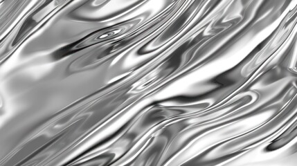 Abstract Silver Fabric with Smooth Wavy Texture
