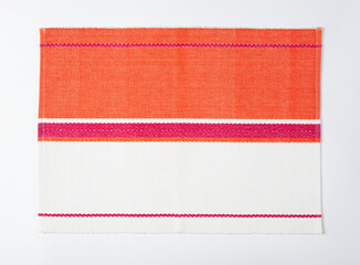 ランチョンマット_ストライプ_オレンジと白_0273