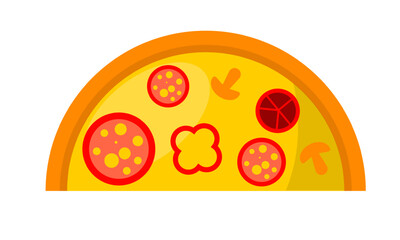 Half Pizza With Toppings vector