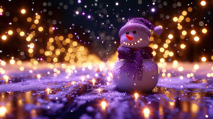 Fototapeta premium Winter Scene with Cute Snowman