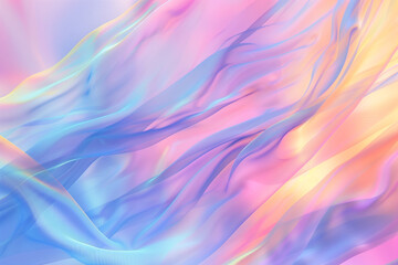 Obraz premium Holographic abstract background, pastel rainbow colors