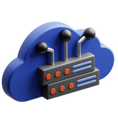 Cloud Storage Icon 3D Illustration. Remote Work Theme.
