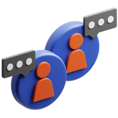 Collaboration Icon 3D Illustration. Remote Work Theme.