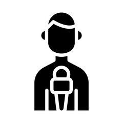 Journalist Vector Glyph Icon Design