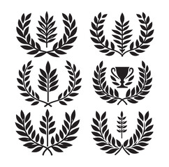 Laurel Sign Illustration Icon Logo Vector
