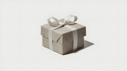 Isolated Wrapped Gift Box on White Background