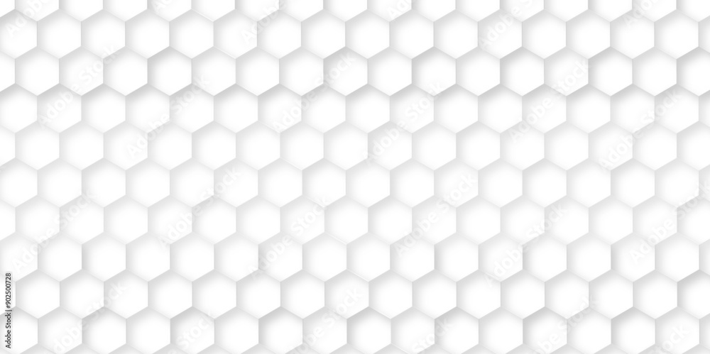 Poster 3d hexagonal structure futuristic white background and embossed hexagon abstract with hexagon backgr
