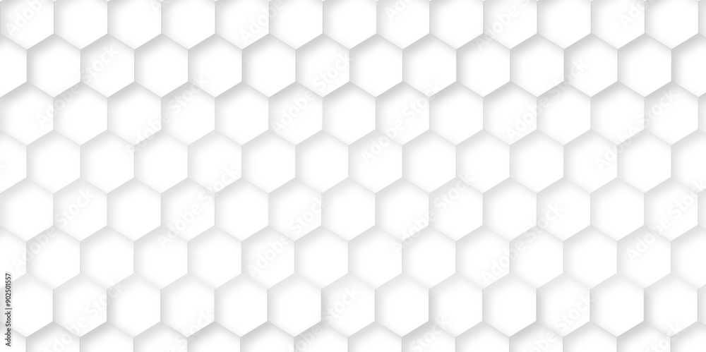 Poster 3d hexagonal structure futuristic white background and embossed hexagon abstract with hexagon backgr