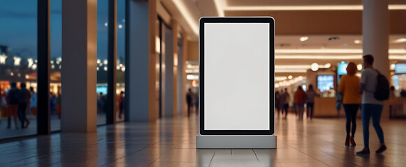 Display for mock-up and advertising, Blank billboard in a modern shopping center.
