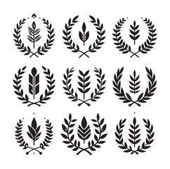 Laurel Sign Illustration Icon Logo Vector

