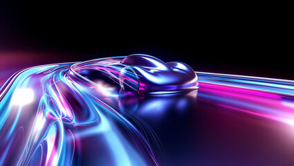 abstract geometric compositiondigital art works Smooth gradient colors
