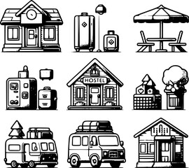 set of icons for your trip