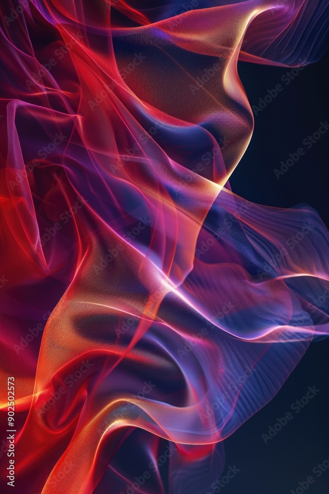 Poster close-up view of red and blue woven fabric pattern