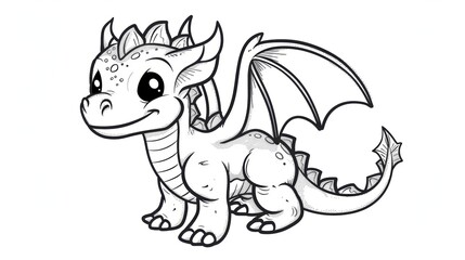 A Cartoon Illustration of a Smiling Baby Dragon