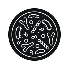 Gut microbiome line black icon. Intestine microbiota. Sign for web page, mobile app, button, logo. Vector isolated button.