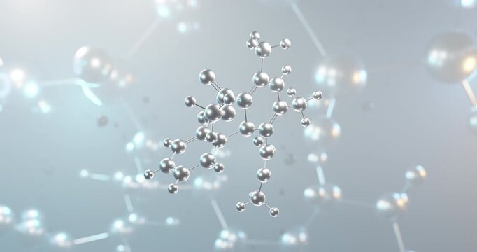 Nifedipine rotating 3d molecule, molecular structure of adalat, seamless video