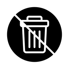No Littering Vector Glyph Icon Design