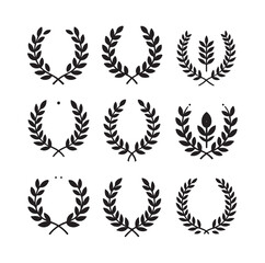 Laurel Sign Illustration Icon Logo Vector
