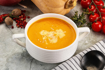 Vegetarian Pumpkin soup with spices